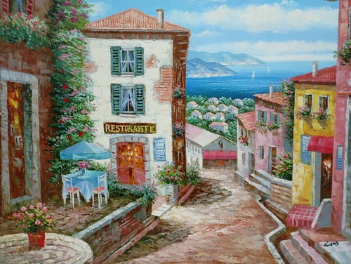 Quadro moderno dipinto mano - dipinto,