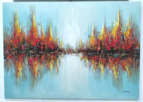 Quadro moderno dipinto mano - moderno, a