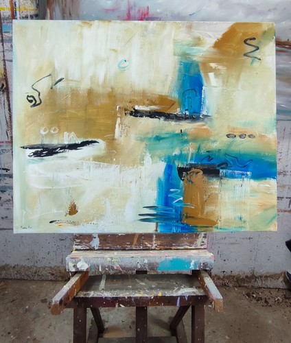 Quadro moderno dipinto mano - dipinto,