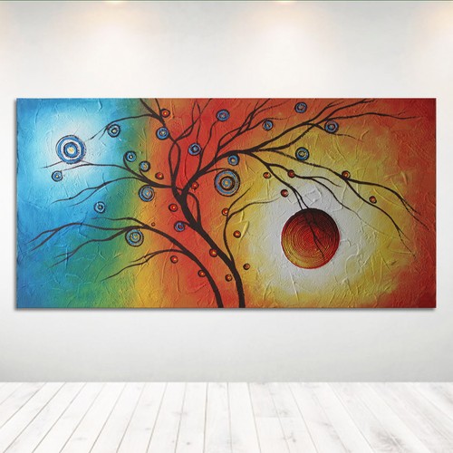 Quadro astratto dipinto mano - dipinto,